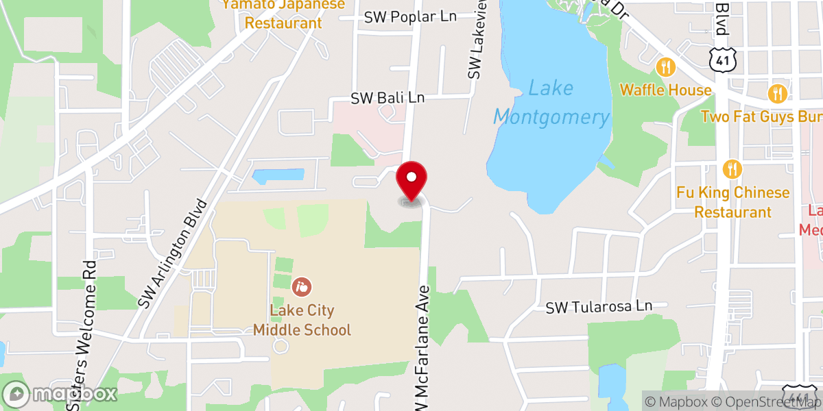 Map showing location of First Apostolic Church