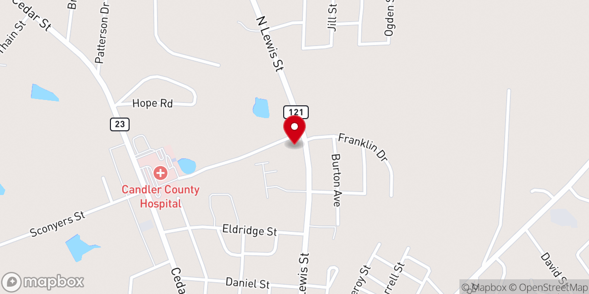 Map showing location of Living Waters Church of God