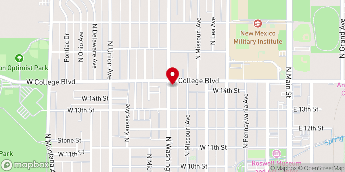 Map showing location of The Salvation Army Roswell Corps