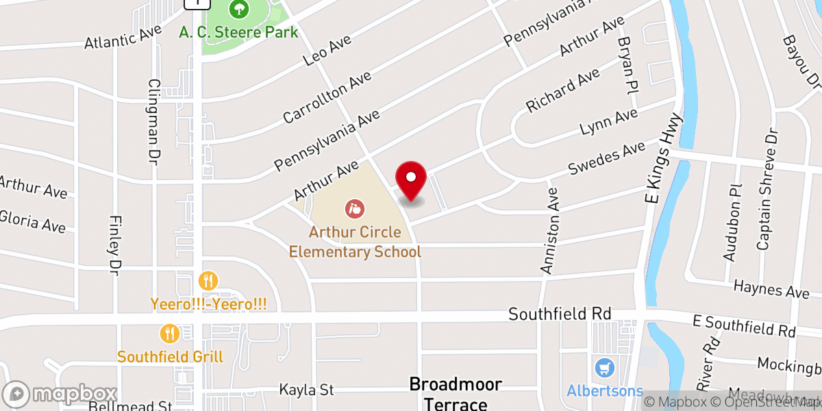 Map showing location of Broadmoor Presbyterian Church