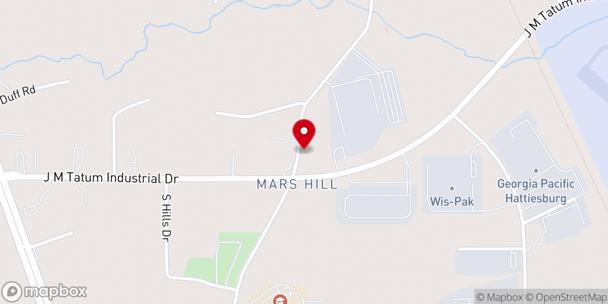 Map showing location of Mars Hill Baptist Church