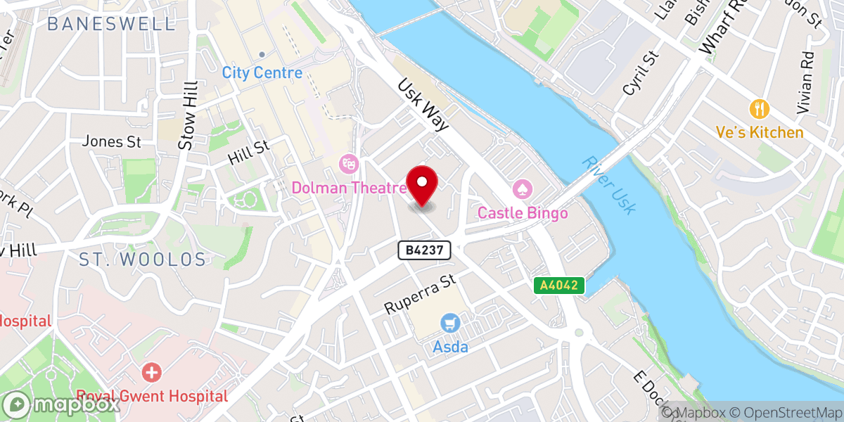 Map showing location of The King's Church Newport