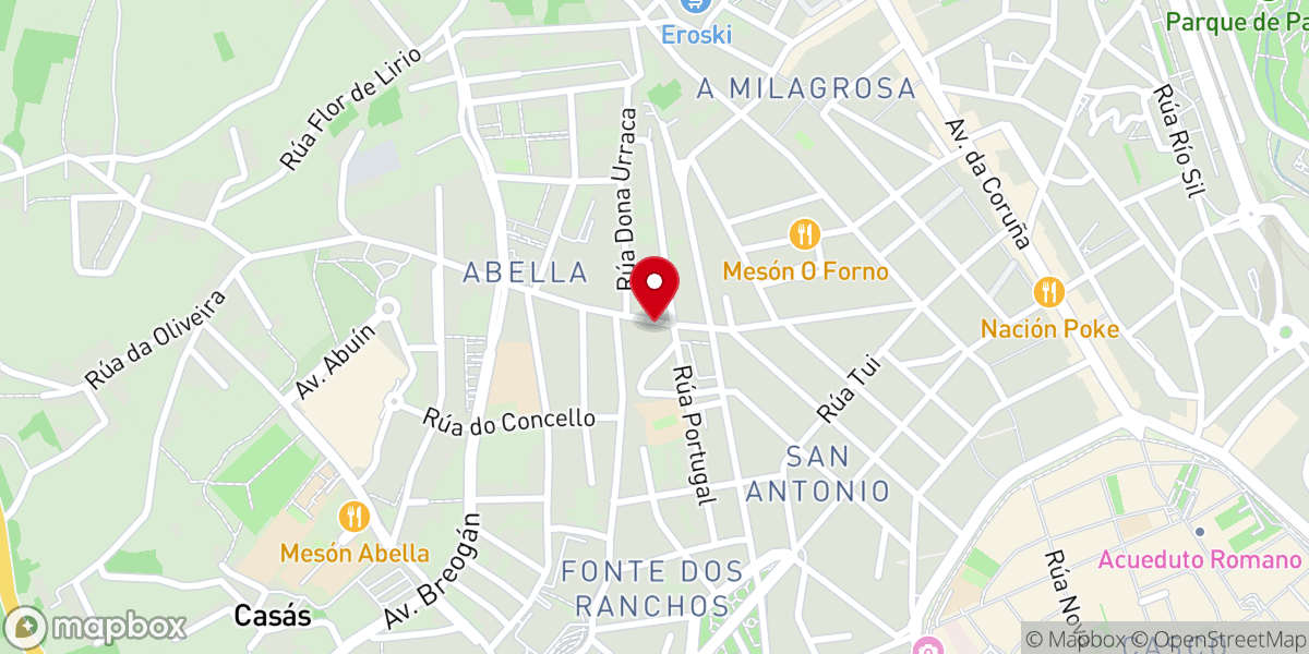 Map showing location of Iglesia Evangélica Cielos Abiertos