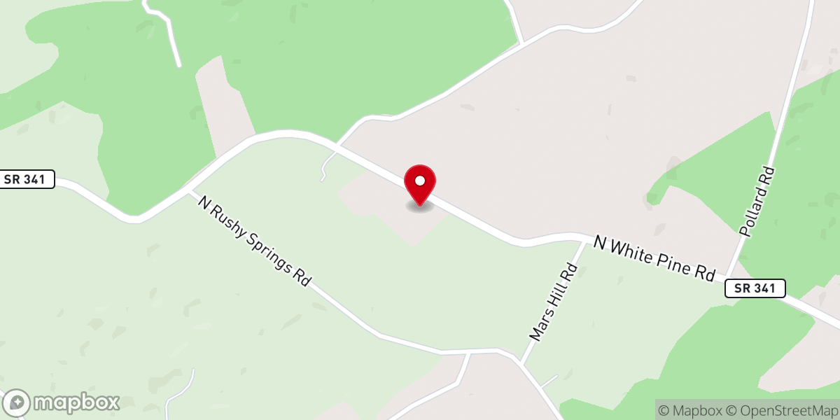 Map showing location of Pleasant Ridge Baptist Church