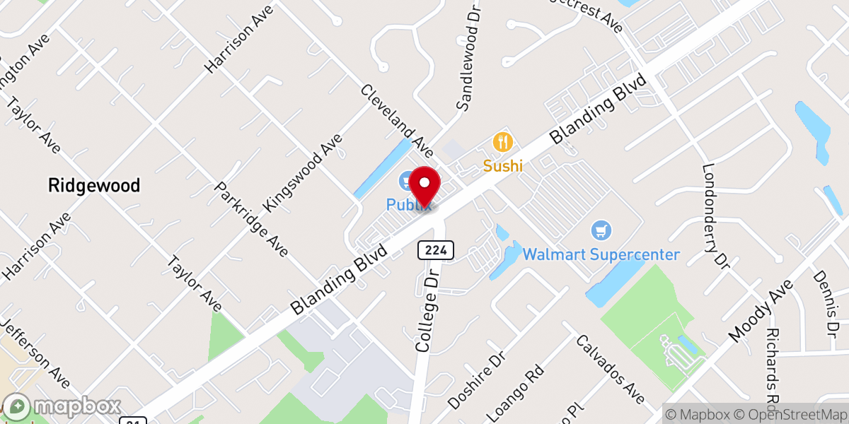 Map showing location of Highpoint Community Church of Orange Park Inc