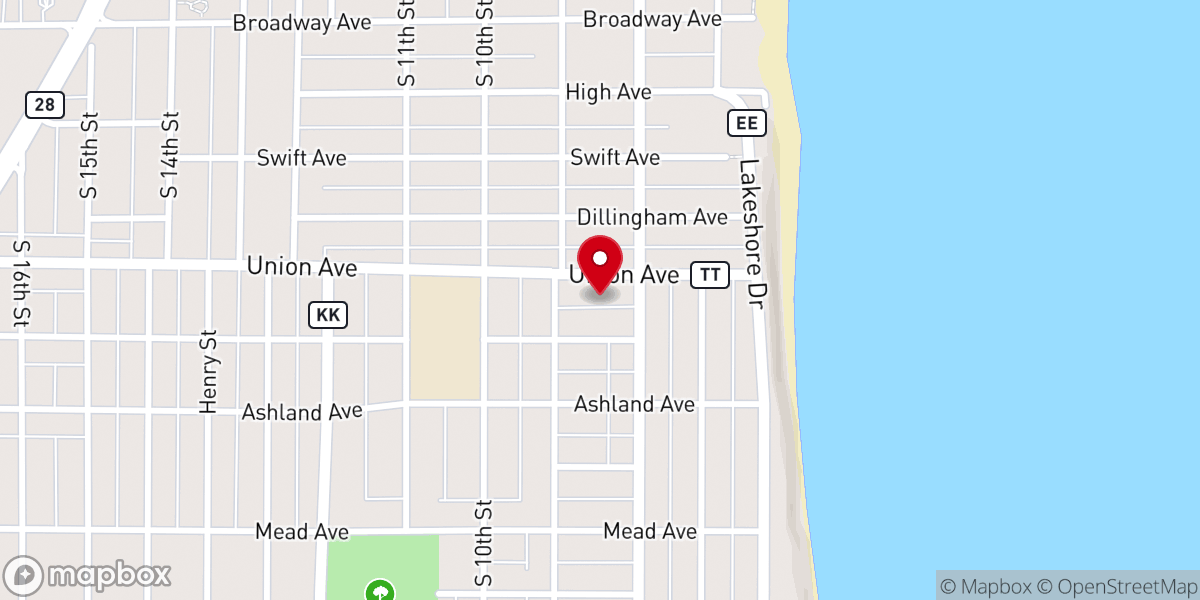 Map showing location of Wesley United Methodist Church