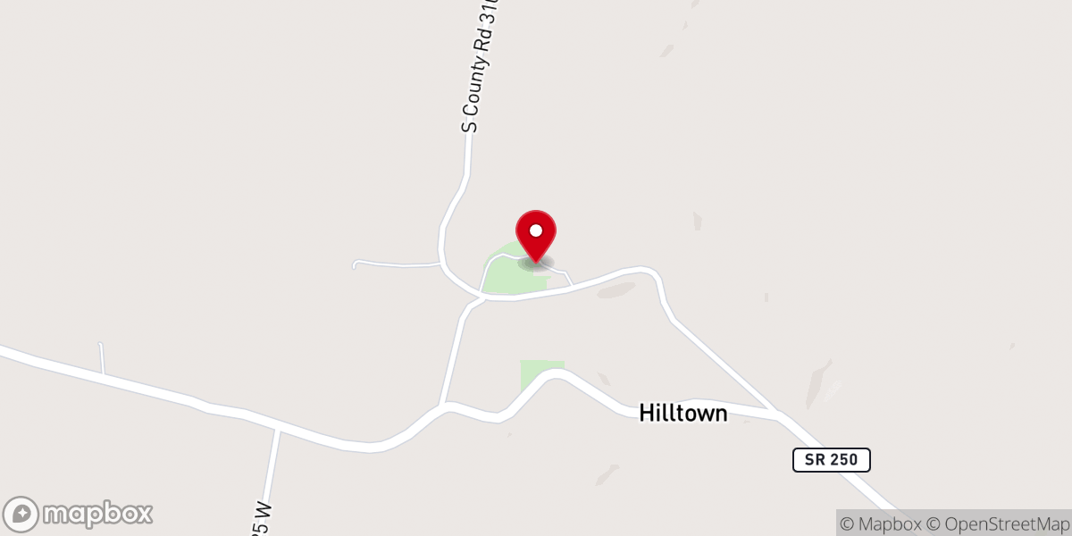 Map showing location of Coffee Creek Christian Church