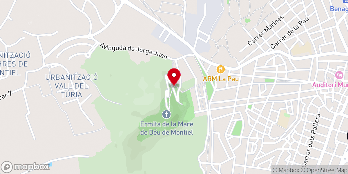Map showing location of Subida al Santuario