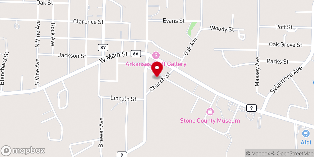 Map showing location of First United Methodist Church