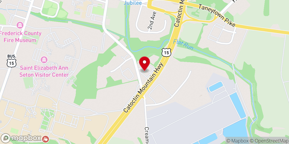 Map showing location of Emmitsburg Community Baptist Church