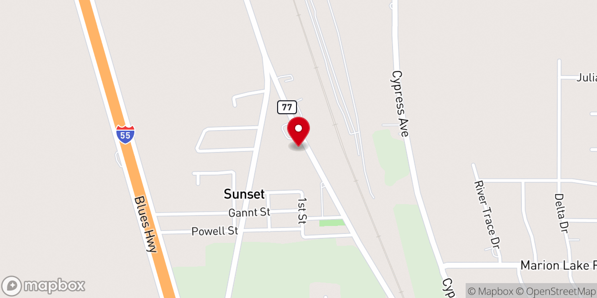Map showing location of Rising Sun Missionary Baptist Church