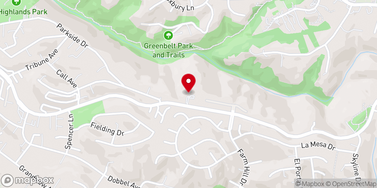 Map showing location of Highland Baptist Church