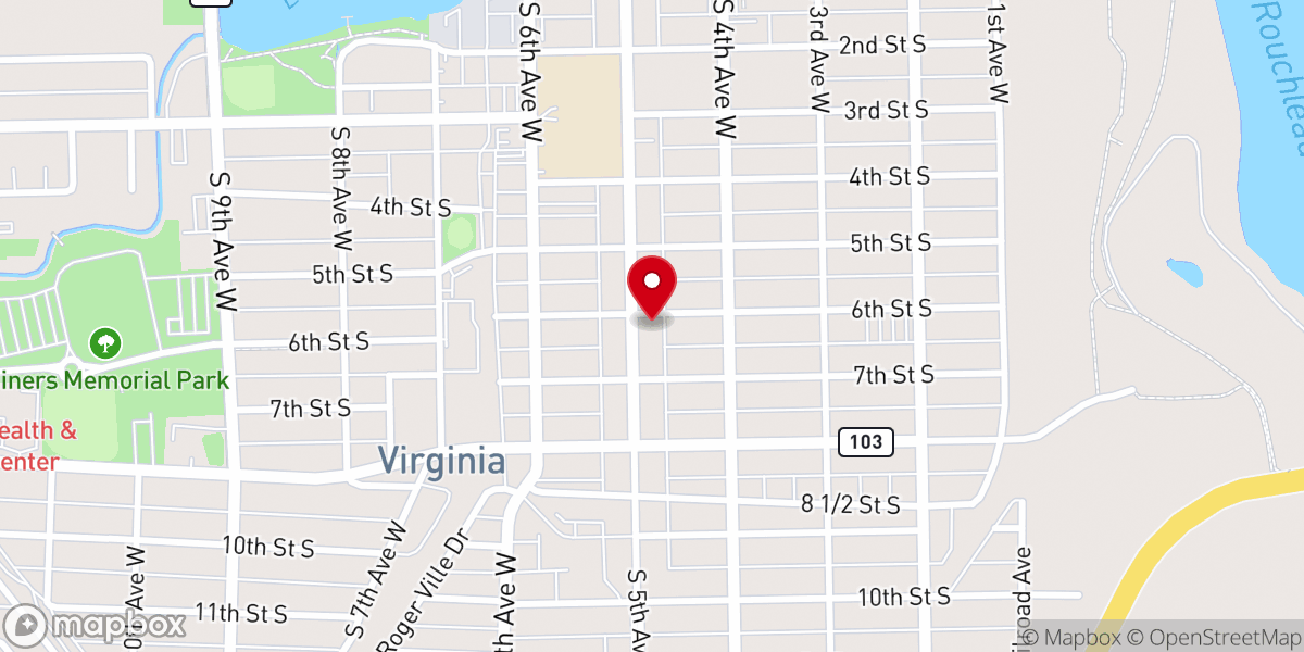 Map showing location of Virginia Church of Christ