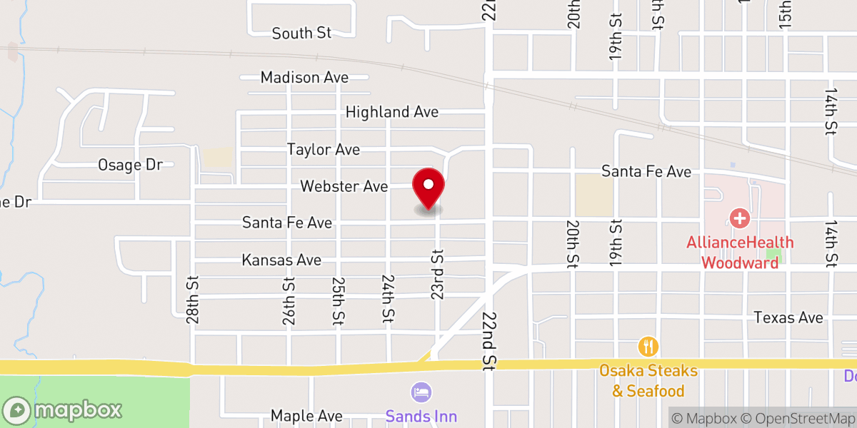 Map showing location of New beginnings church