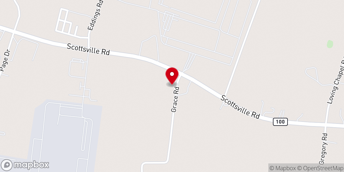 Map showing location of Cornerstone Baptist Chruch