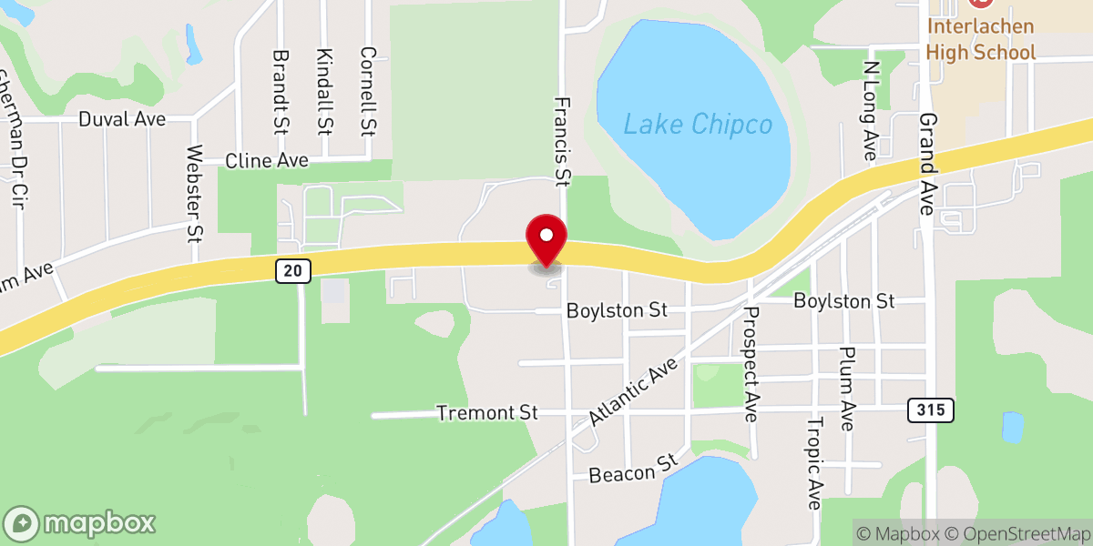 Map showing location of St Andrew's Episcopal Church