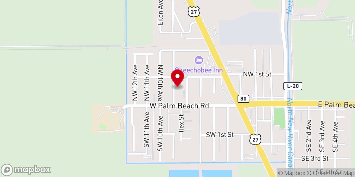 Map showing location of Church of God of South Bay