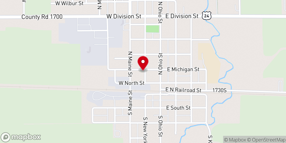 Map showing location of Sacred Heart Catholic Church