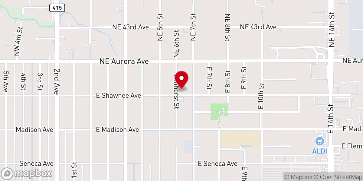 Map showing location of Highland Park Community Church and HPCDA