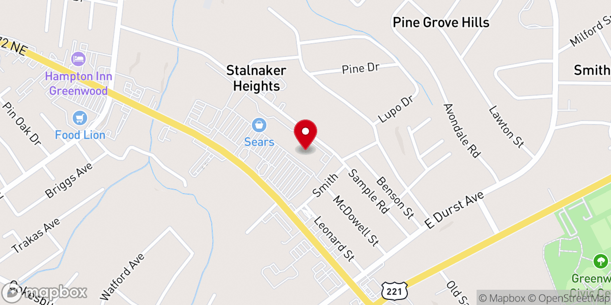 Map showing location of Newspring Church