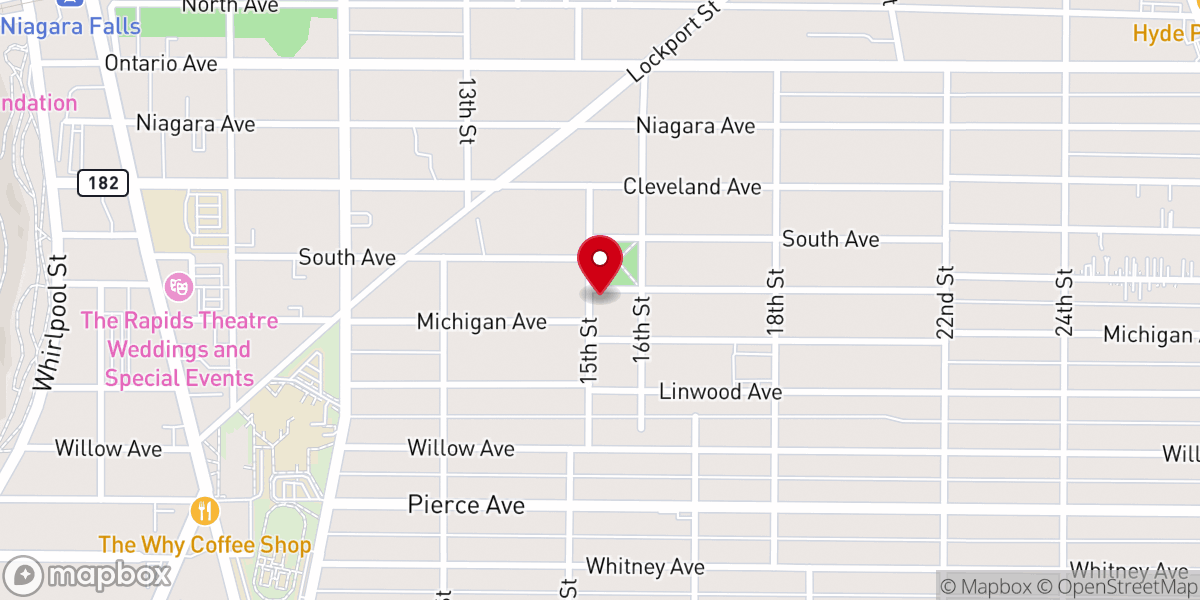Map showing location of Grace Calvary Church