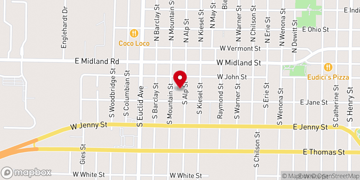 Map showing location of St. John's Evangelical Lutheran School