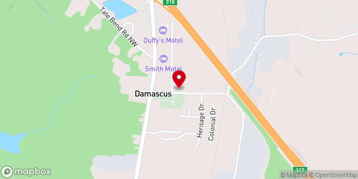 Map showing location of Gideon Church