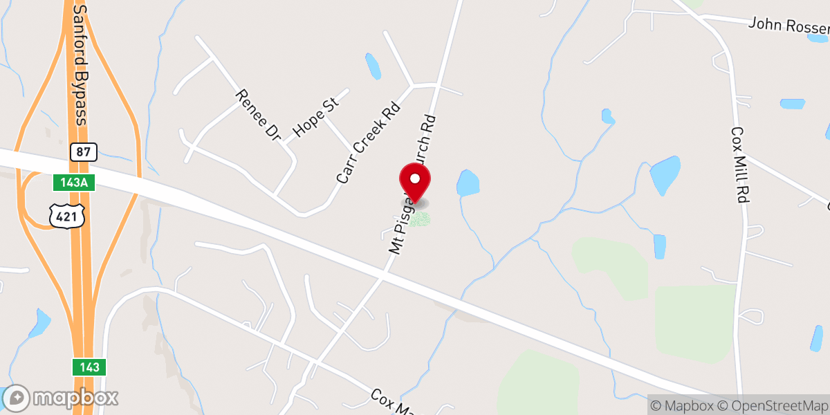 Map showing location of Mt Pisgah Lee Church