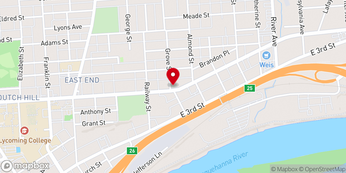 Map showing location of 3:16 Church