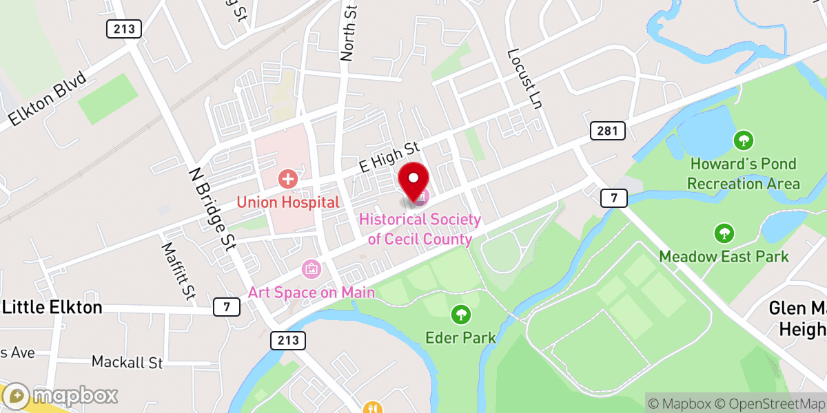 Map showing location of Vows at the Mitchell House