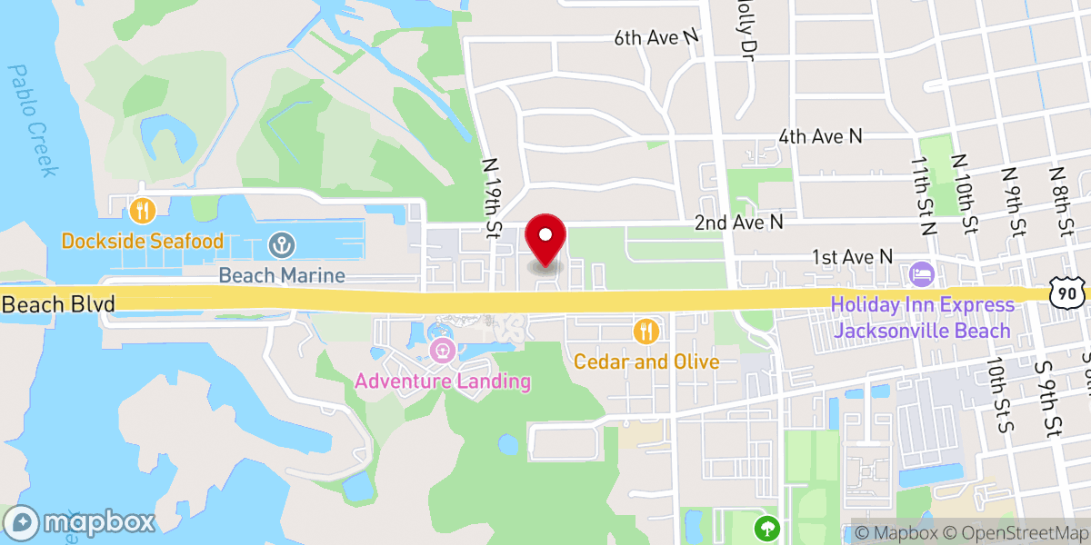 Map showing location of St. Andrew's Lutheran Church
