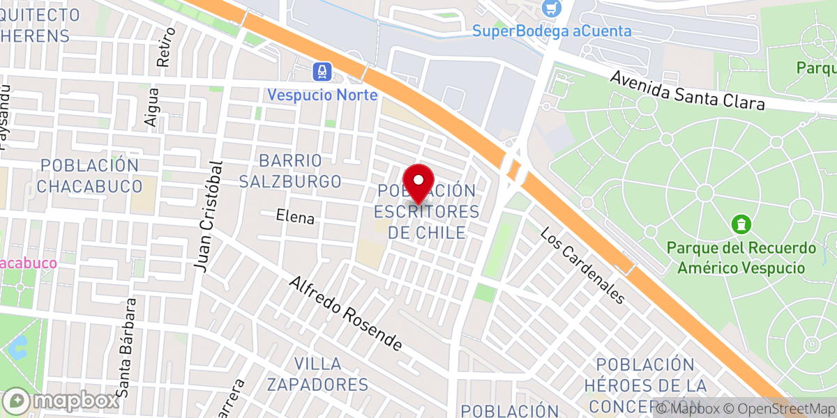 Map showing location of Iglesia de los Santos Apóstoles