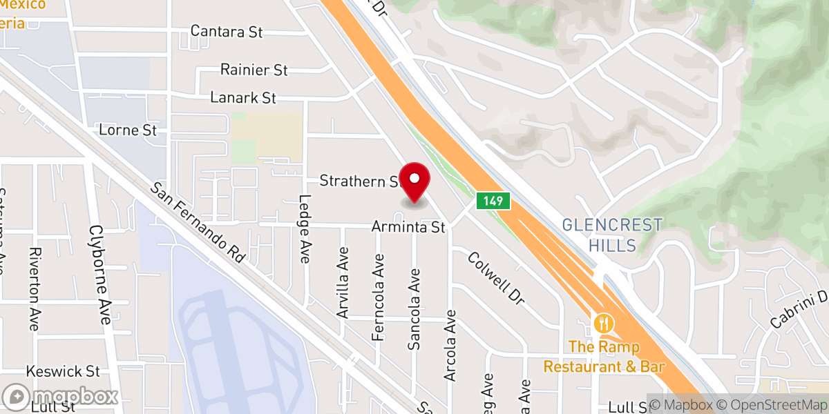 Map showing location of Arleta Foursquare Church