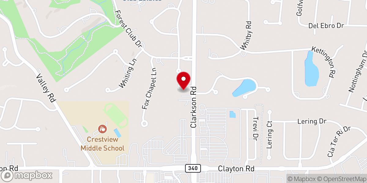Map showing location of Clarkson Valley Christian Science Church
