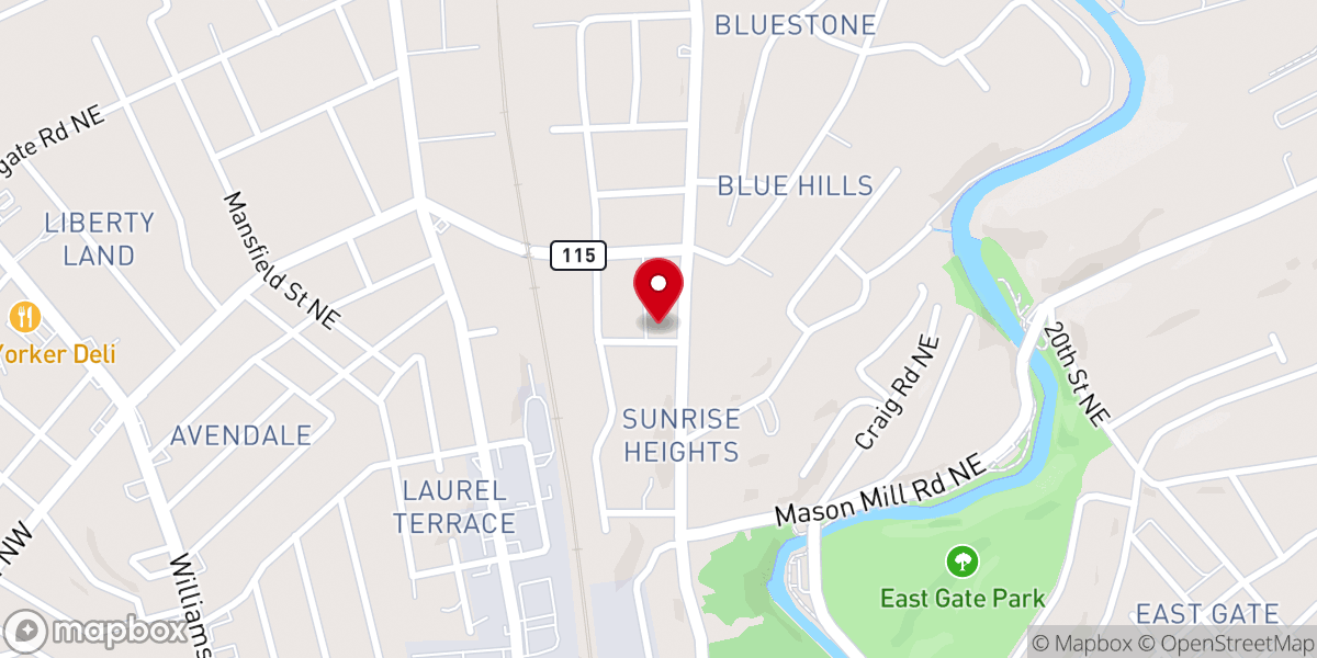Map showing location of Hollins Road Church of the Brethren