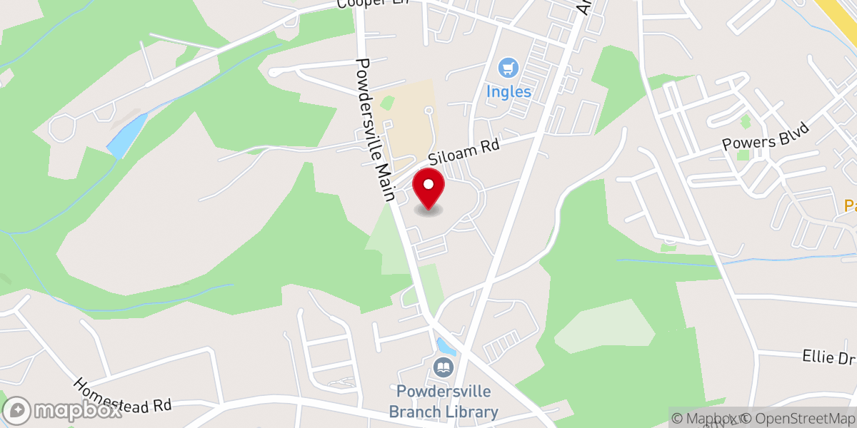 Map showing location of Siloam Baptist Church