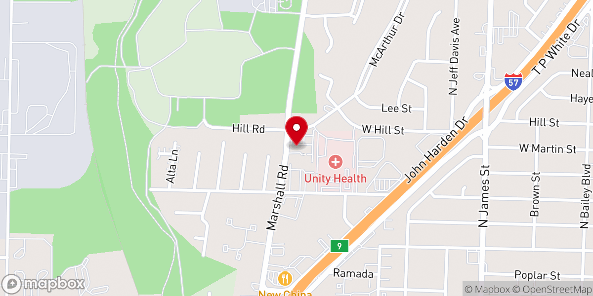 Map showing location of Marshall Road Church