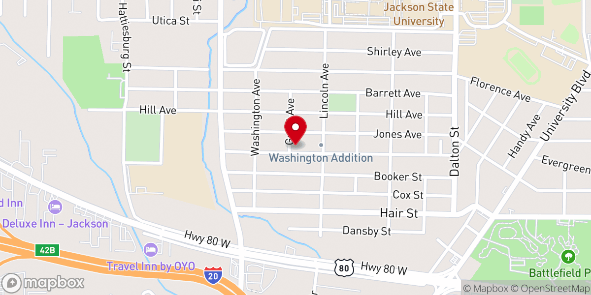 Map showing location of Greater Allen Temple African Methodist Episcopal Church