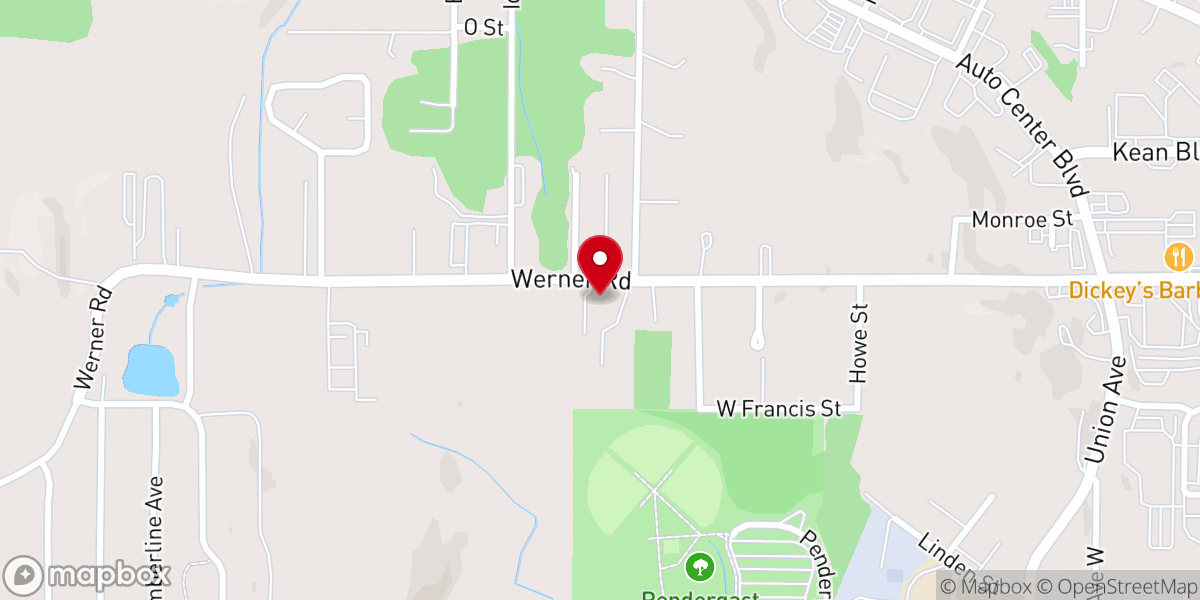 Map showing location of Westside Baptist Church
