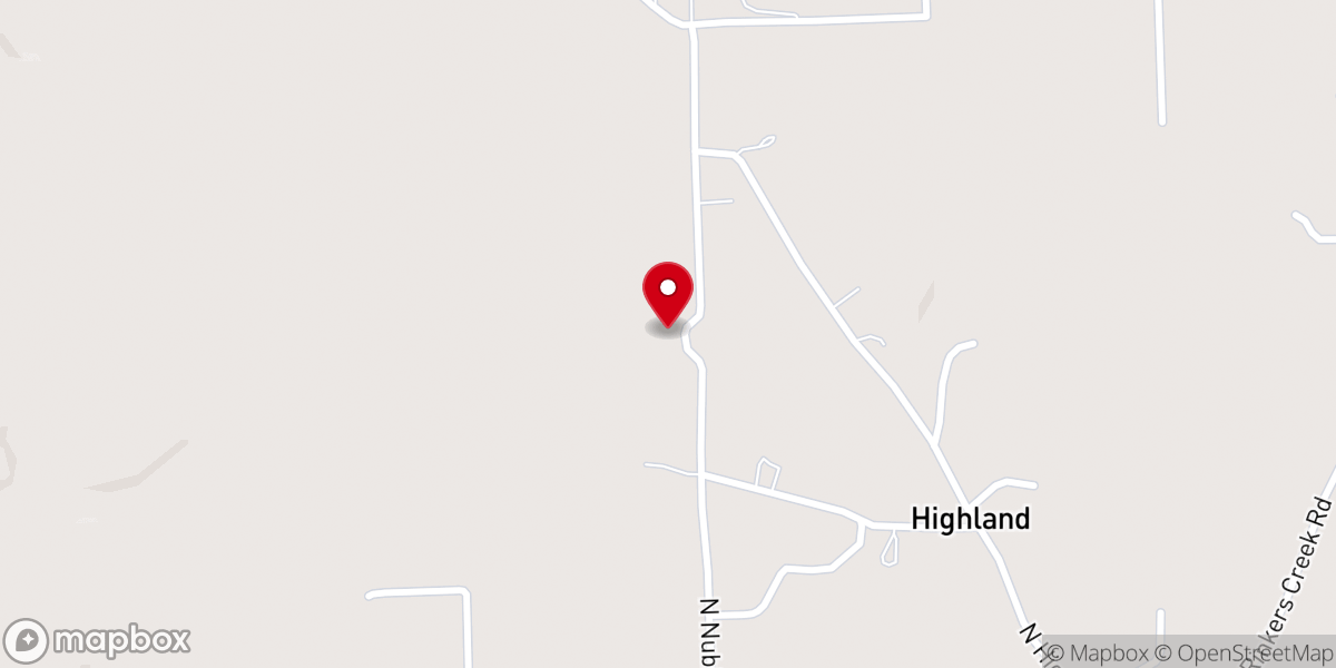 Map showing location of Highland Friends Church