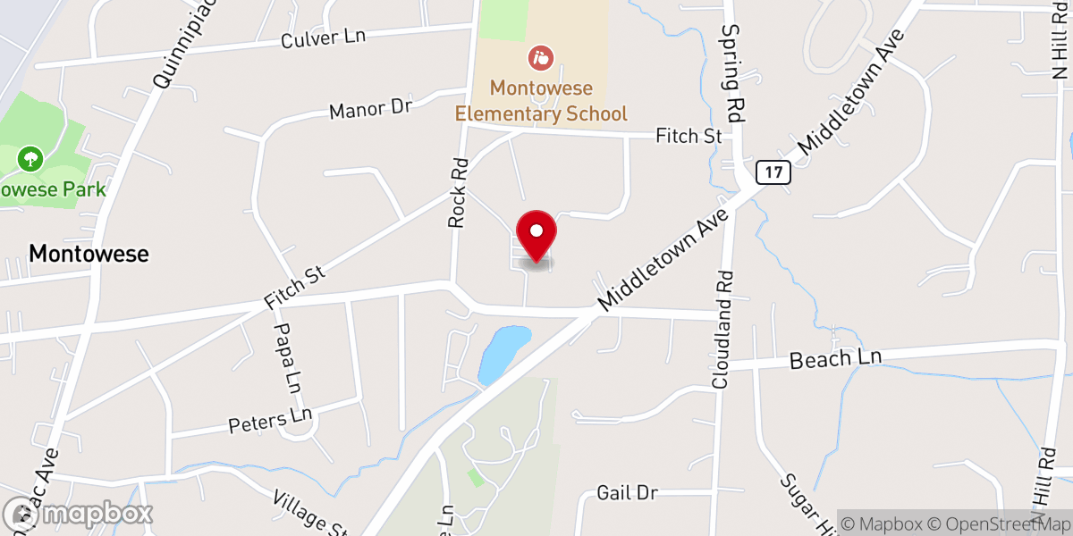 Map showing location of Hope Christian Church