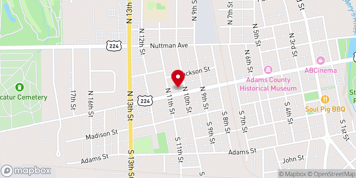 Map showing location of Zion Lutheran Church