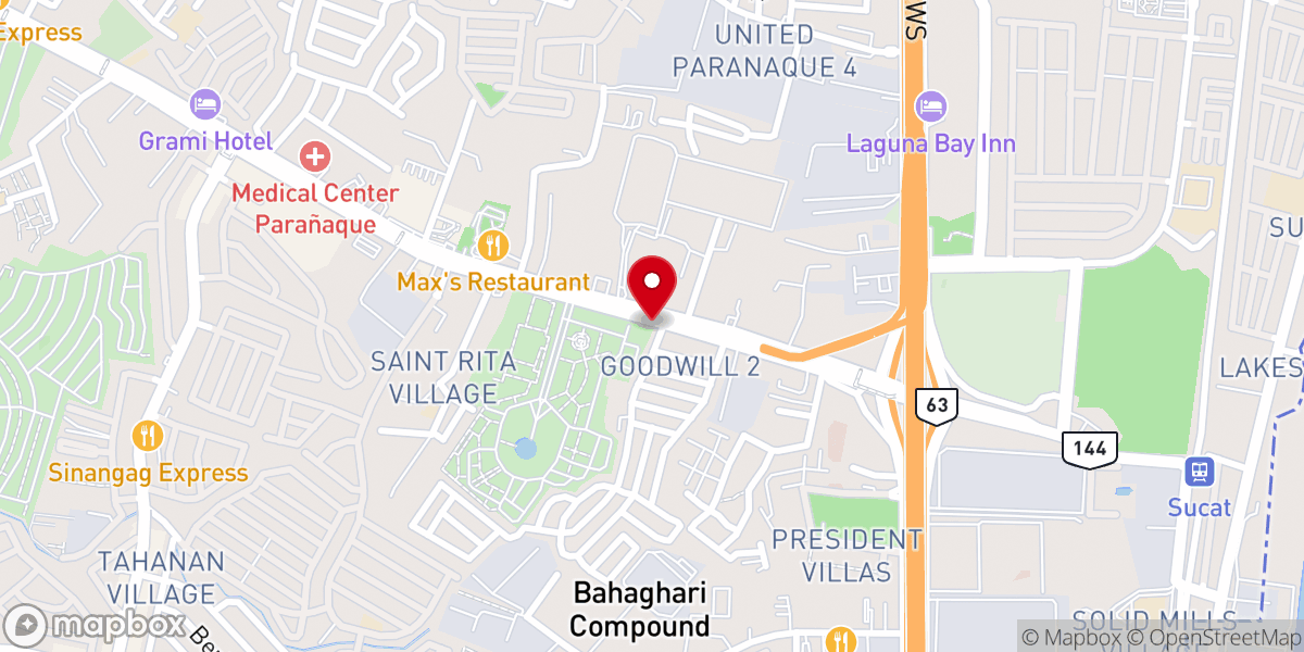 Map showing location of Parañaque Bible Believers Baptist Church