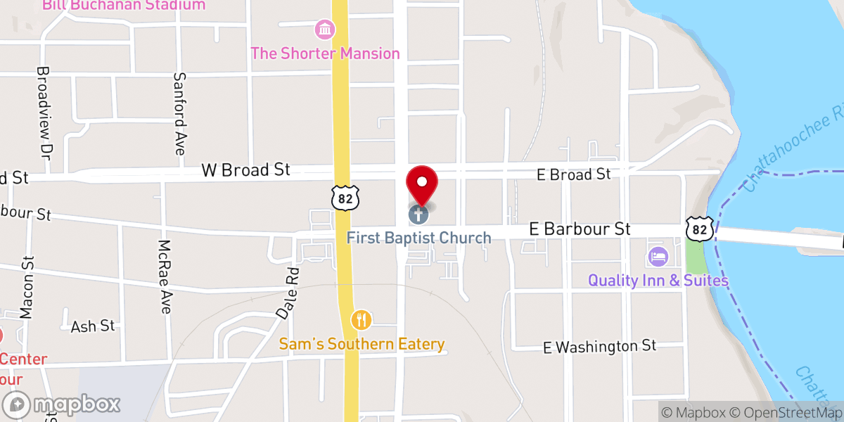 Map showing location of First Freewill Baptist Church