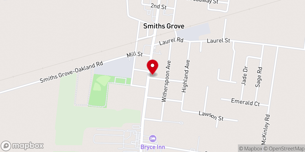 Map showing location of Smiths Grove Church of Christ