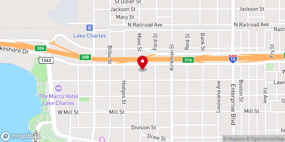 Map showing location of Ford Street Baptist Church