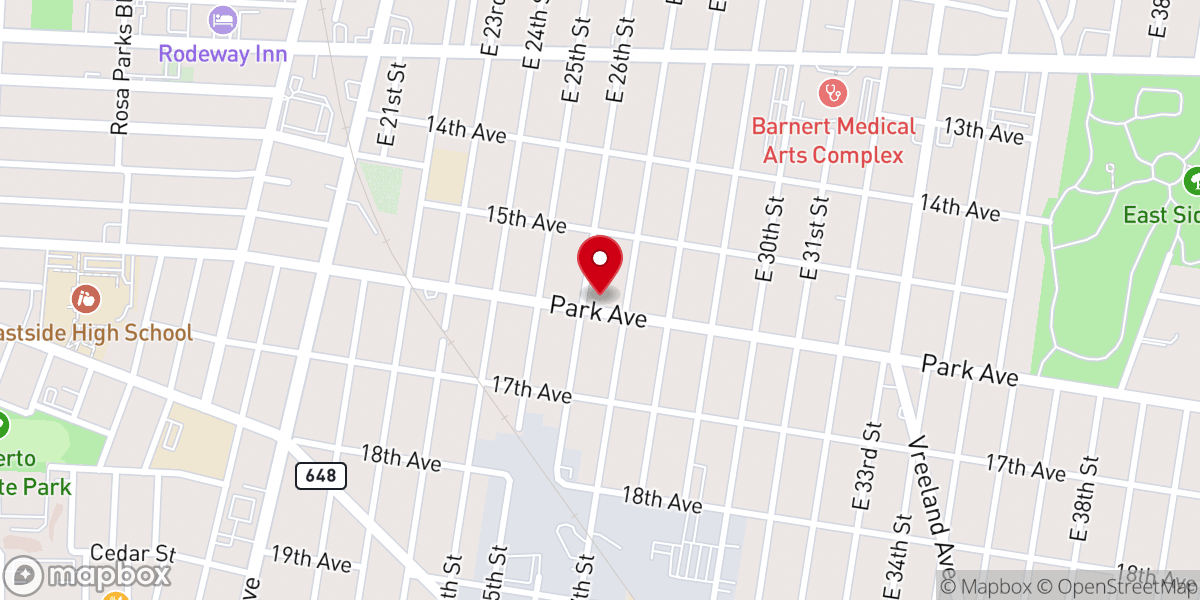 Map showing location of Paterson Assembly of God