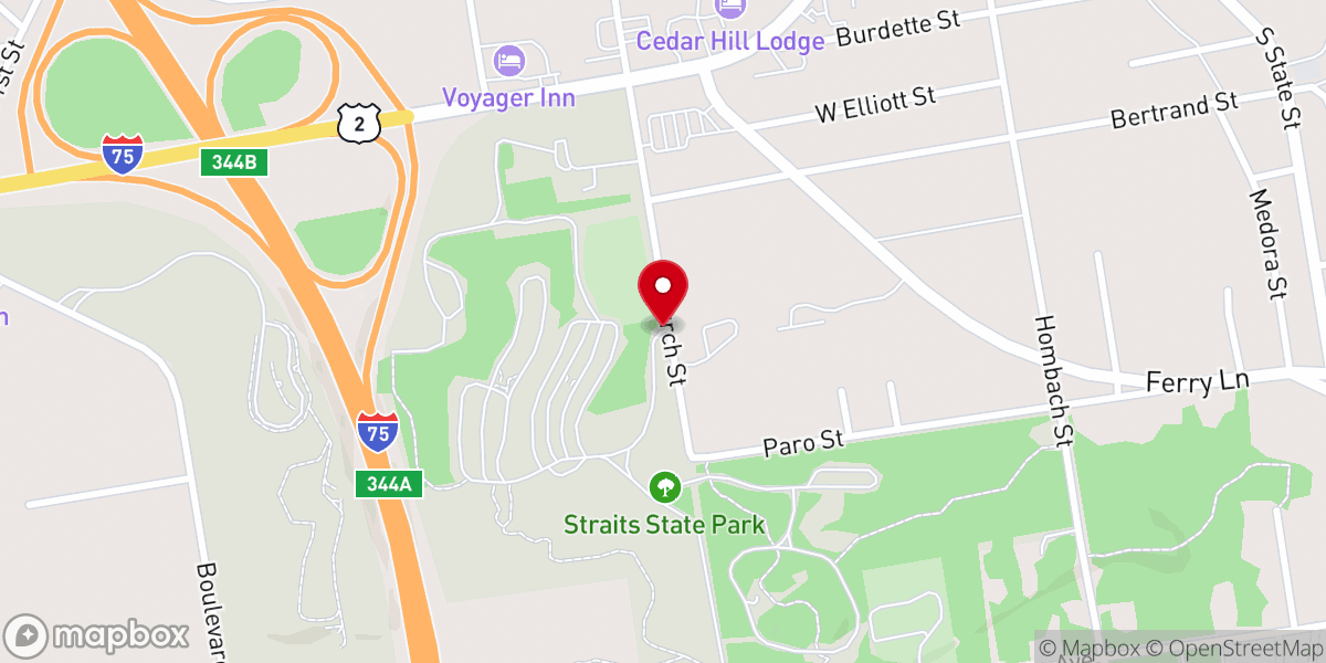 Map showing location of Straits State Park