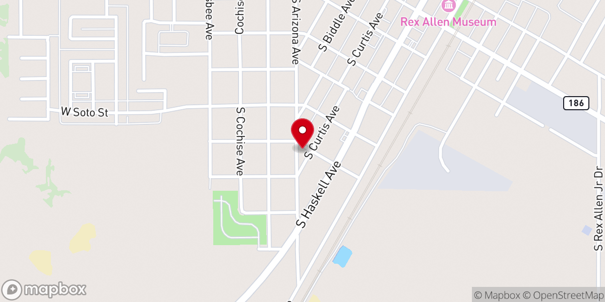 Map showing location of Willcox Community Food Pantry