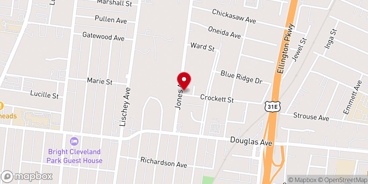 Map showing location of Zion Springs Missionary Baptist Church